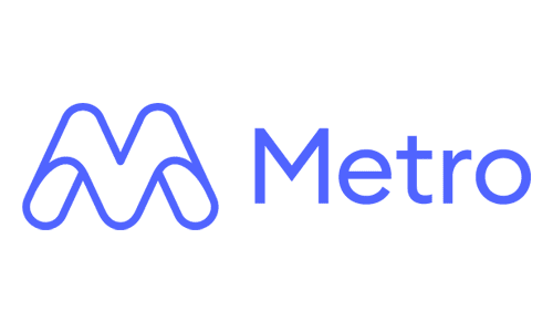 Meta logo with blue stylized 'M' and text.