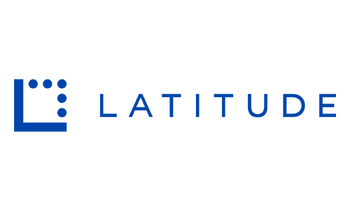 Blue text logo reading 'LATITU' on a transparent background.